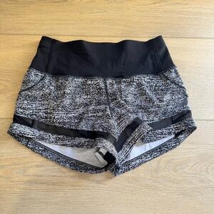Lululemon Pace Perfect Short Black and White Size 4